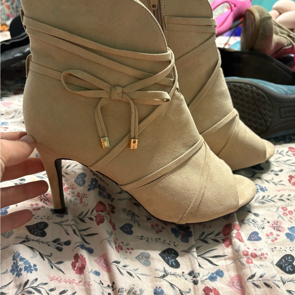 Elegant Cream Ankle Boots